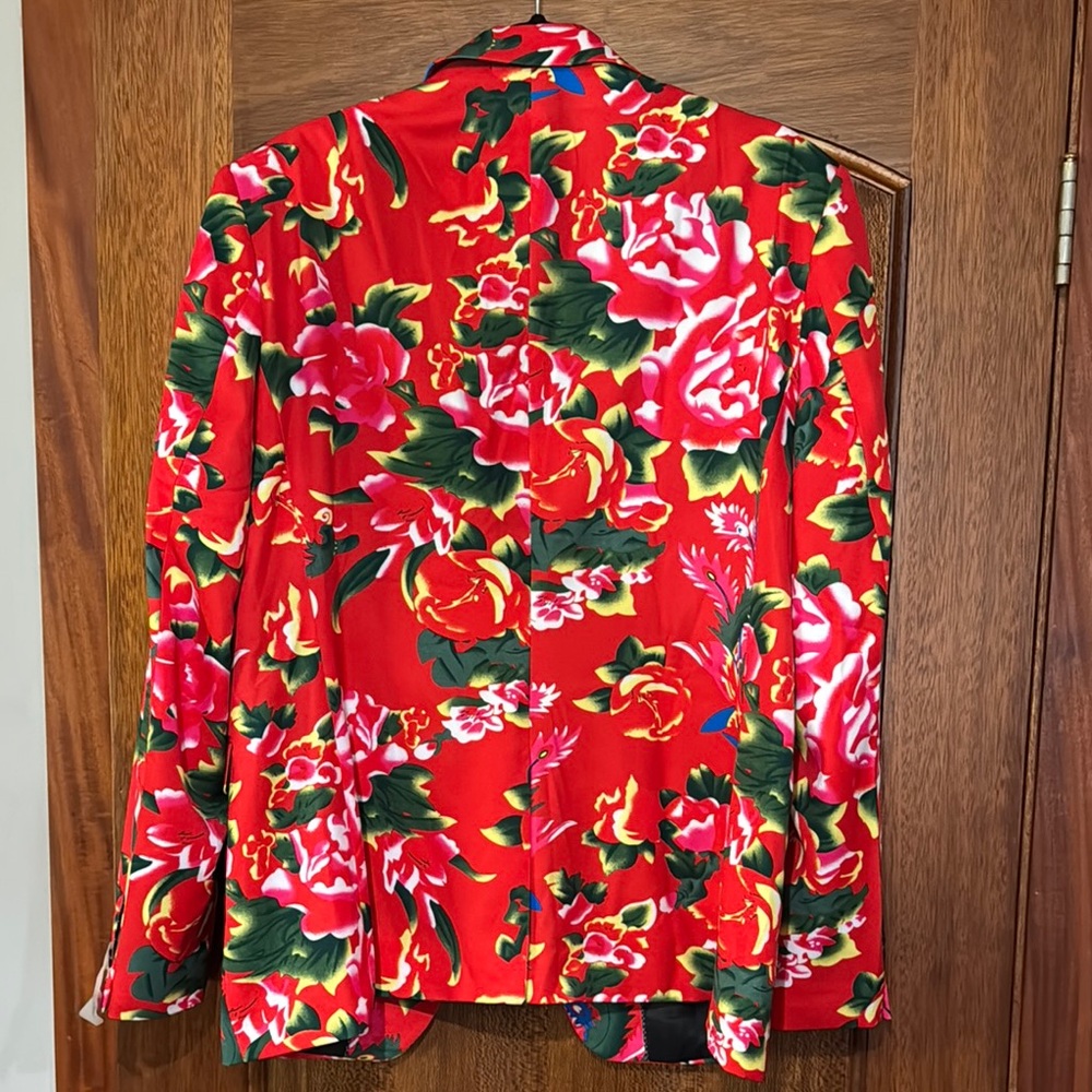 Floral Red Blazer - Picture 4 of 11